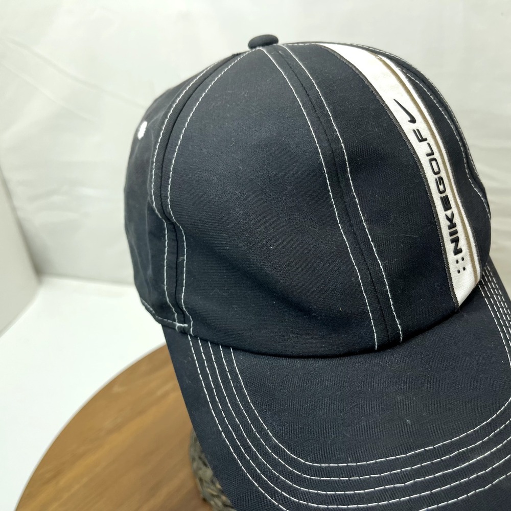 Nike Golf Hat, Adult Unisex Stip Spellout Adjustable Black White